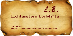 Lichtenstern Borbála névjegykártya